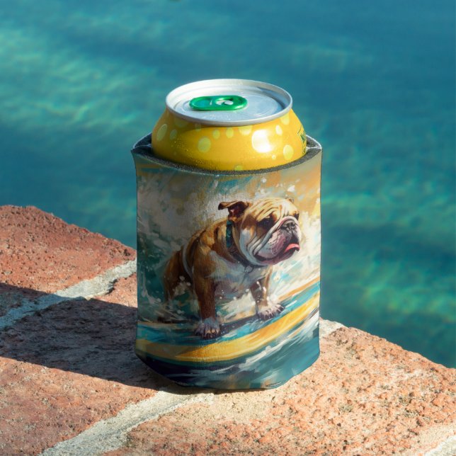Rafraîchisseur Pour Canette Bulldog Beach Surf Peinture (Piscine in situ)