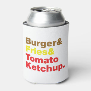 Rafraîchisseur Pour Canette Burger & Fries & Tomato Ketchup.
