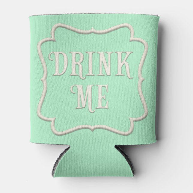 Rafraîchisseur Pour Canette "Buvez-moi Wonderland Tea Party Pastel Green (Devant)