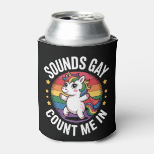 Rafraîchisseur Pour Canette Ça a l'air gay, comptez sur moi Licorne Arc-en-cie