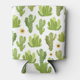 Rafraîchisseur Pour Canette Cactus du désert vert : Aquarelle transparente