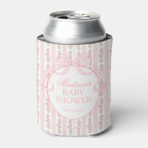 Rafraîchisseur Pour Canette Cadeau de Baby Shower Fleuris Élégant Vintage Rose