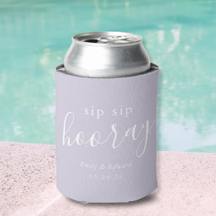 Rafraîchisseur Pour Canette Cadeau de mariage Moderne Lilas Sip Sip Hourra