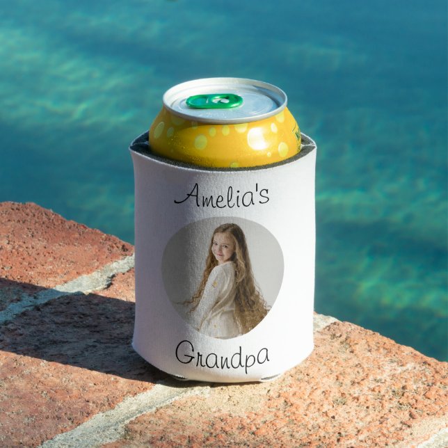 Rafraîchisseur Pour Canette Cadeau grand-père personnalisé - Visage grand-enfa (Piscine in situ)