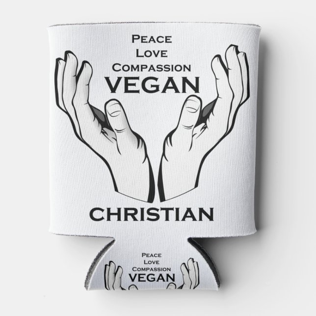 Rafraîchisseur Pour Canette cadeau message chrétien vegan (Devant)