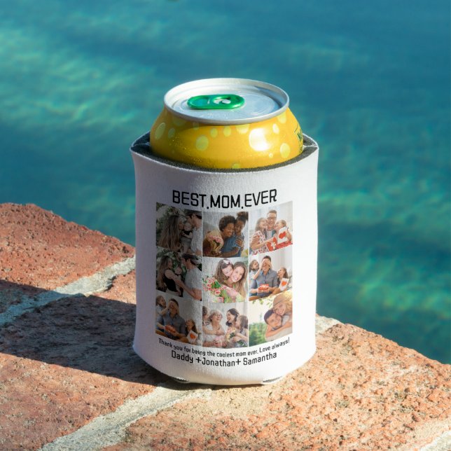 Rafraîchisseur Pour Canette Cadeau Pour Meilleure Maman Toujours Famille Photo (Piscine in situ)