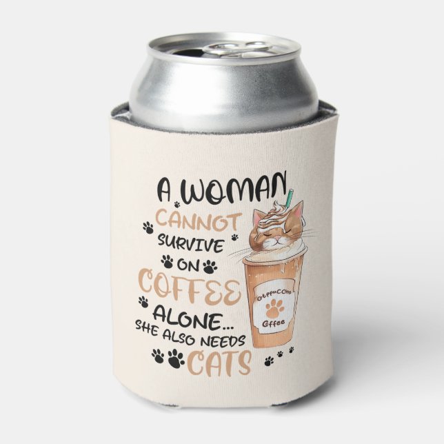 Rafraîchisseur Pour Canette Café & Chats - Cute Kawaii Art (Can devant)