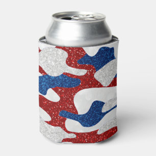Rafraîchisseur Pour Canette Camo américain du 4 juillet pailleté