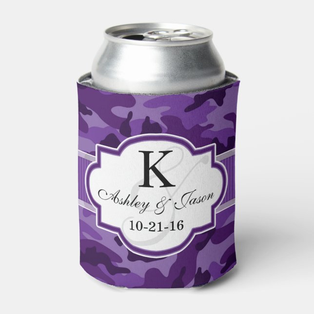 Rafraîchisseur Pour Canette Camo violet violet, Mariage de camouflage (Can devant)