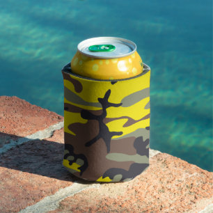Rafraîchisseur Pour Canette Camouflage jaune et Brown, Militaire, Armée