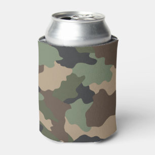 Rafraîchisseur Pour Canette Camouflage Woodland Camo Militaire Kaki Tan Black