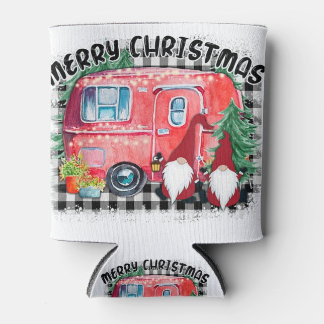 Rafraîchisseur Pour Canette Campers joyeux Noël camping xmas gnomes christ (Devant)