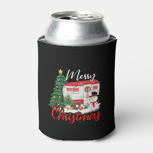 Rafraîchisseur Pour Canette Camping Christmas Tree Chemise Lights Cadeau Campi (Can devant)