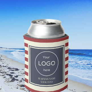 Rafraîchisseur Pour Canette Can cool logo de la société rouge marine bleu rayé