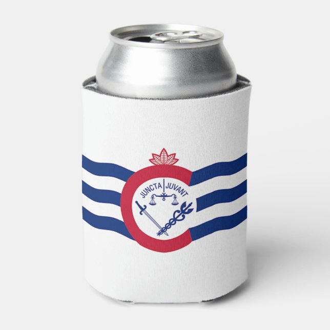 Rafraîchisseur Pour Canette Can Cooler avec le drapeau de Cincinnati City, USA (Can devant)