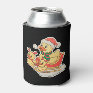 Rafraîchisseur Pour Canette Canard en caoutchouc Noël Chapeau de Père Noël Tra