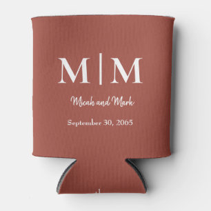 Rafraîchisseur Pour Canette Cannelle Monogramme & Noms Mariage Can Cooler