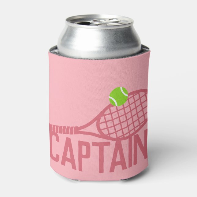 Rafraîchisseur Pour Canette Capitaine de tennis rose personnalisée (Can devant)