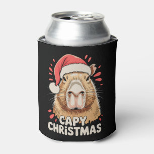 Rafraîchisseur Pour Canette Capy Noël Xmas Chapeau Santa Capybara Rongeur