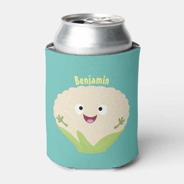 Rafraîchisseur Pour Canette Caricature de légume de chou-fleur joyeux (Can devant)