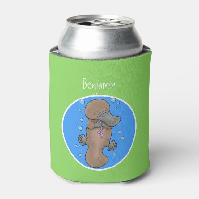 Rafraîchisseur Pour Canette Caricature de platypus bébé très heureuse (Can devant)