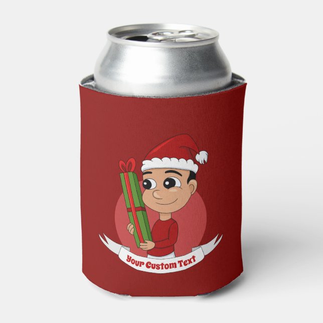 Rafraîchisseur Pour Canette Caricature pour garçon de Noël peut refroidir (Can devant)