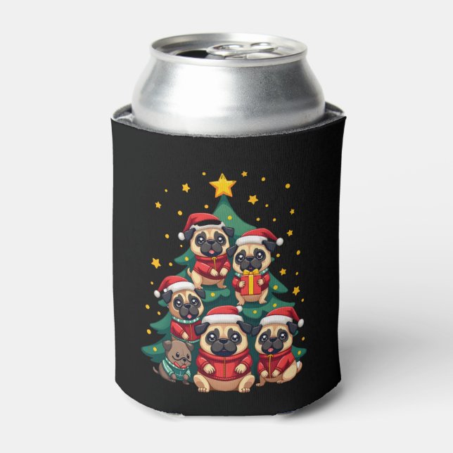 Rafraîchisseur Pour Canette Carlins de chien Noël Arbre mou Noël (3) (Can devant)