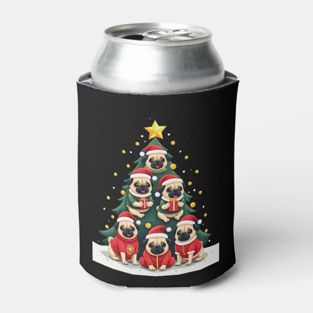 Rafraîchisseur Pour Canette Carlins de chien Noël Arbre mou Noël (4) (Can devant)