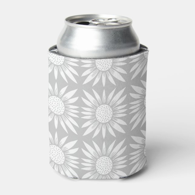 Rafraîchisseur Pour Canette Carreaux de tournesol Motif gris blanc (Can devant)