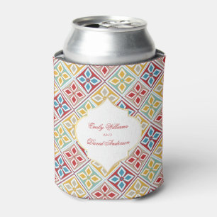 Rafraîchisseur Pour Canette Carreaux Marocains Rouge Jaune Bleu Motif