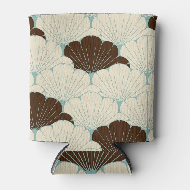 Rafraîchisseur Pour Canette Carrelage en feuillage bleu style japonais (Devant)