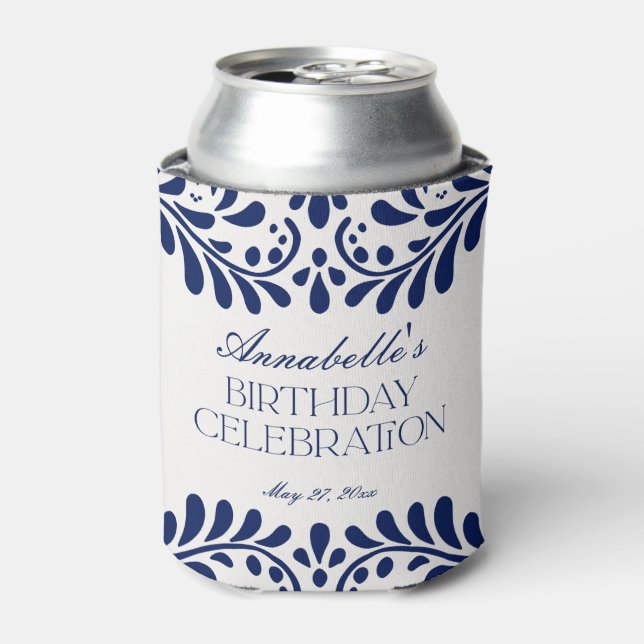 Rafraîchisseur Pour Canette Carrelage Talavera bleu Espagne Fiesta Anniversair (Can devant)