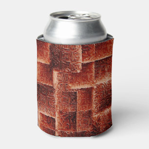 Rafraîchisseur Pour Canette Carrés avec texture murale rouge foncé et clair