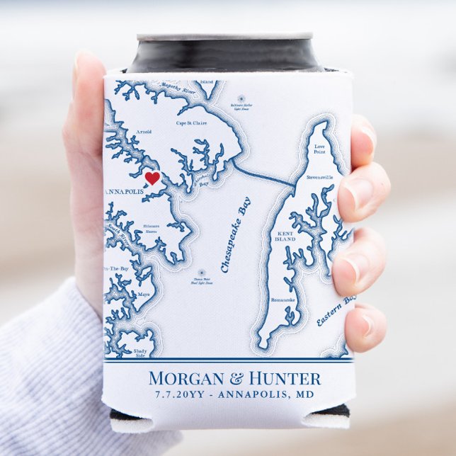 Rafraîchisseur Pour Canette Carte d'Annapolis Kent Island Cadeau de Mariage Bo (Créateur téléchargé)