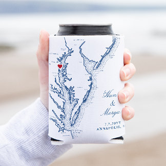 Rafraîchisseur Pour Canette Carte de la Baie de Chesapeake à Annapolis Cadeau