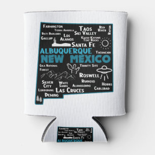 Rafraîchisseur Pour Canette Carte mignonne du Nouveau-Mexique Albuquerque Cart