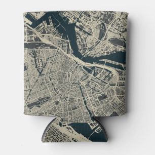 Rafraîchisseur Pour Canette Carte vintage Amsterdam : Rétro minimaliste