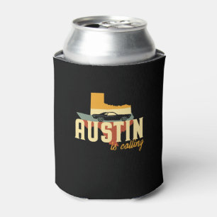 Rafraîchisseur Pour Canette Carte vintage Retro Austin Texas TX USA City