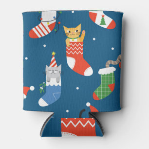 Rafraîchisseur Pour Canette Cartographie de Noël Chats Motif mignon