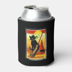 Rafraîchisseur Pour Canette Casquette des sorcières assis de Halloween Kitty