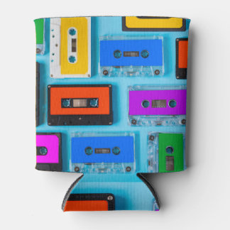 Rafraîchisseur Pour Canette Cassette Rétro : Collection Arrière - plan Bleue