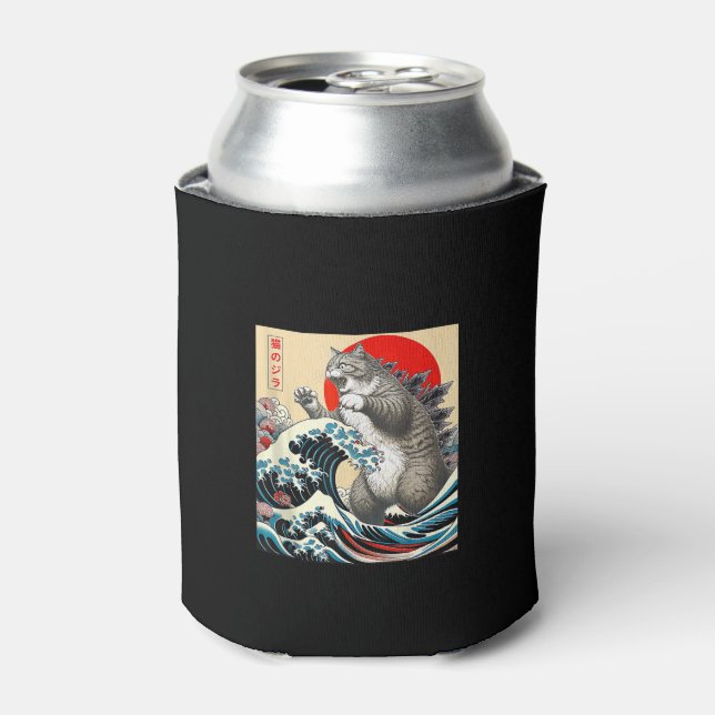Rafraîchisseur Pour Canette Catzilla Chat Art Japonais Dons De Chat Drôle Pour (Can devant)