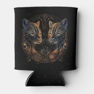 Rafraîchisseur Pour Canette Cercle Félin Artistique Chats Jumeaux