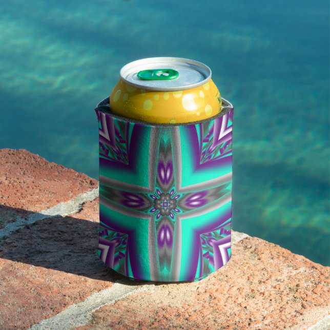 Rafraîchisseur Pour Canette Cercles Concentrés Appliqués Au Point Abstrait (Piscine in situ)