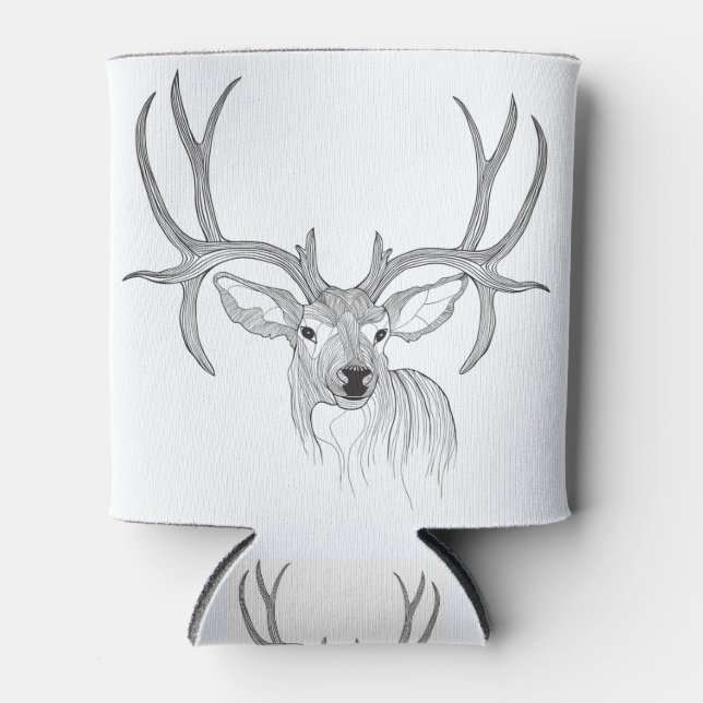 Rafraîchisseur Pour Canette cerf, chasse aux cerfs, cerf muet, cerf de bébé, q (Devant)