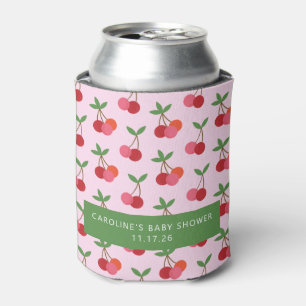 Rafraîchisseur Pour Canette Cerisier Fruit rose Vert mignon Baby shower person
