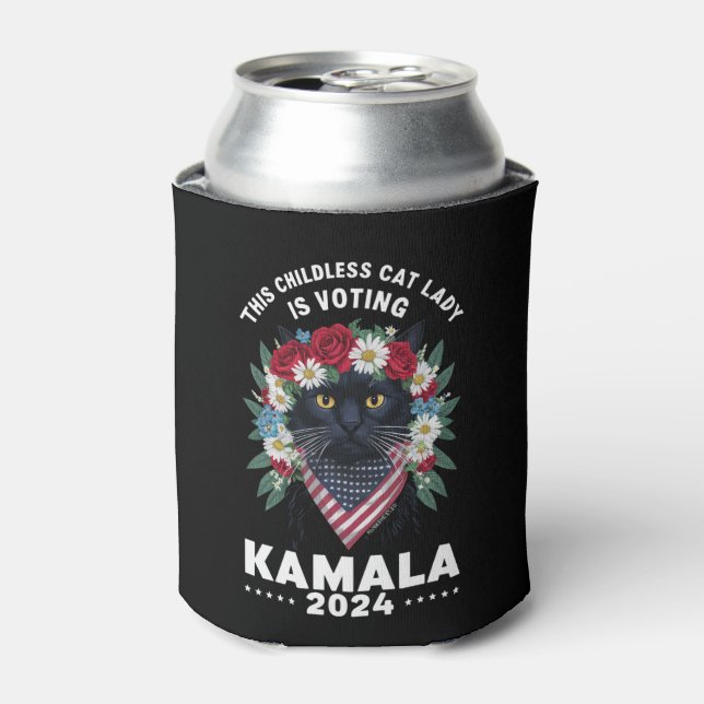 Rafraîchisseur Pour Canette Cette Femme-Chat Sans Enfant Vote Kamala (Can devant)