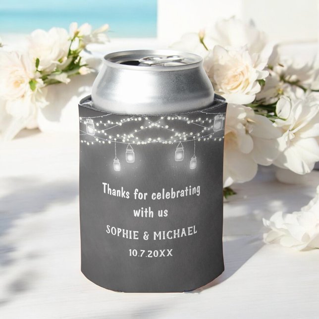 Rafraîchisseur Pour Canette Chaîne noire - Lumières Mariage Mason Jar Can Cool (Créateur téléchargé)