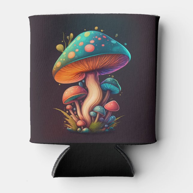 Rafraîchisseur Pour Canette Champignons Trippy Blue Amanita Muscaria (Devant)