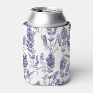 Rafraîchisseur Pour Canette Champs de Lavande Motif de Fleur Aquarelle Viole